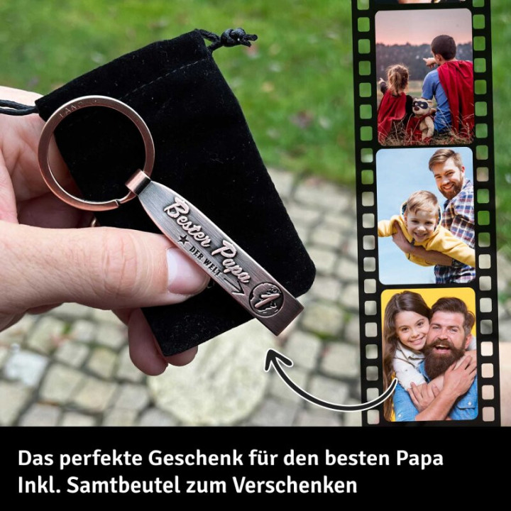 Schlüsselanhänger Beste Papa der Welt mit Flaschenöffner – Geschenkbox inklusive | Perfektes Papa Geschenk