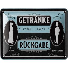 Lanolu Blechschild Getränkerückgabe - 15x20 cm Motivprägung