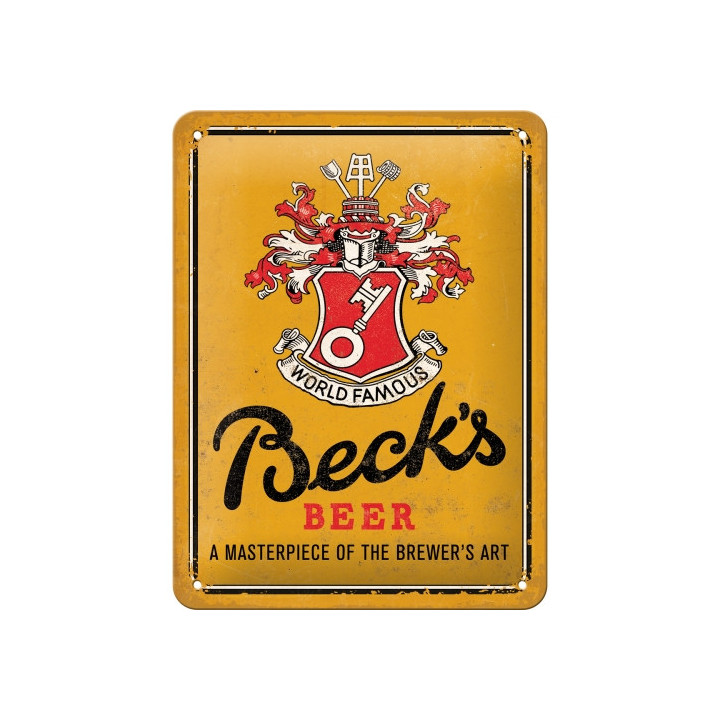 Schönes Blechschild Beck´s Bier World Famous Blechschild