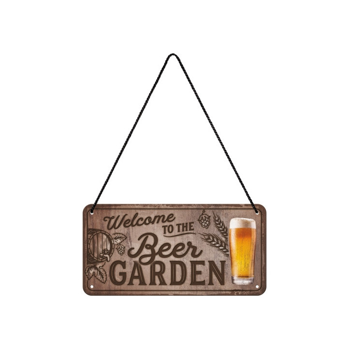 Tolles Beer Garden Blechschild 10x20 cm Top Qualität