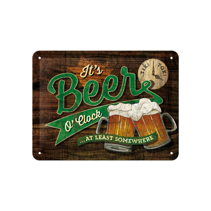 Bier O' Clock Glasses Blechschild 20x15 cm Nostalgic-Art
