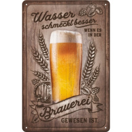 Schönes Blechschild Wasser schmeckt besser 20x30 cm