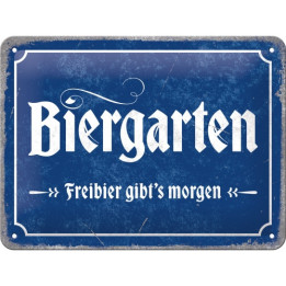Blechschild Biergarten Nostalgic-Art