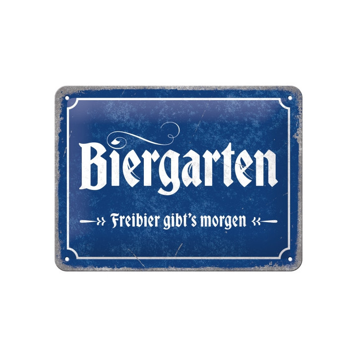 Blechschild Biergarten Nostalgic-Art