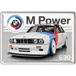 Tolle Blechpostkarte mit BMW Motorsport M Power E30 14x10 cm
